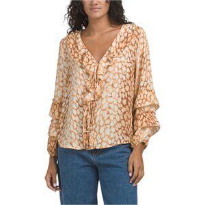 HESTER & ORCHARD Animal Tie Front Blouse